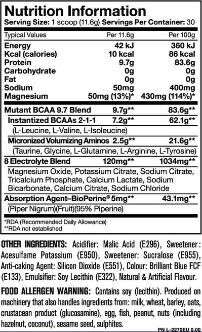 Mutant BCAA powder 90 servings